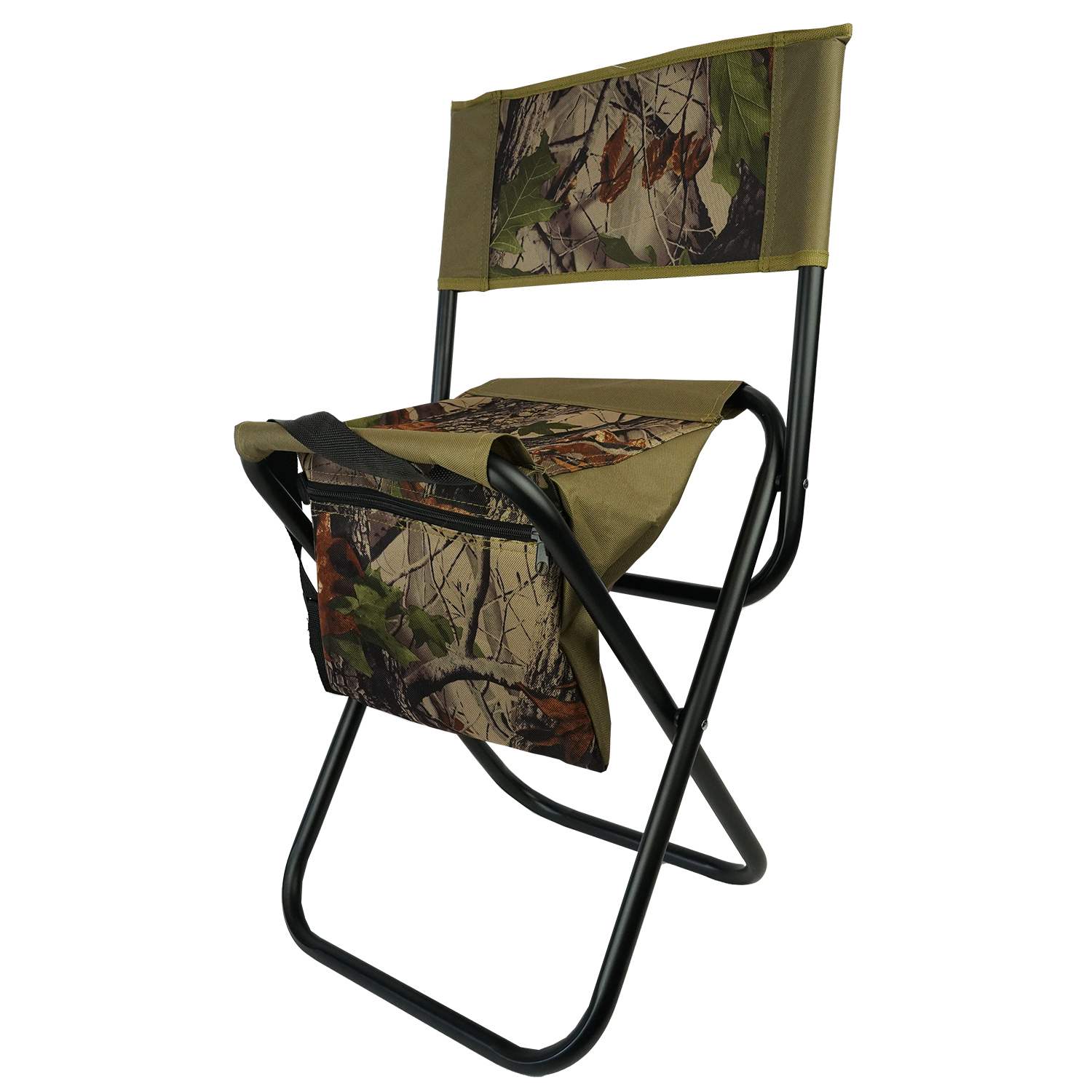 Eurocatch Opvouwbare stoel - Viskrukje - Met Tas en Rugleuning - Camouflage