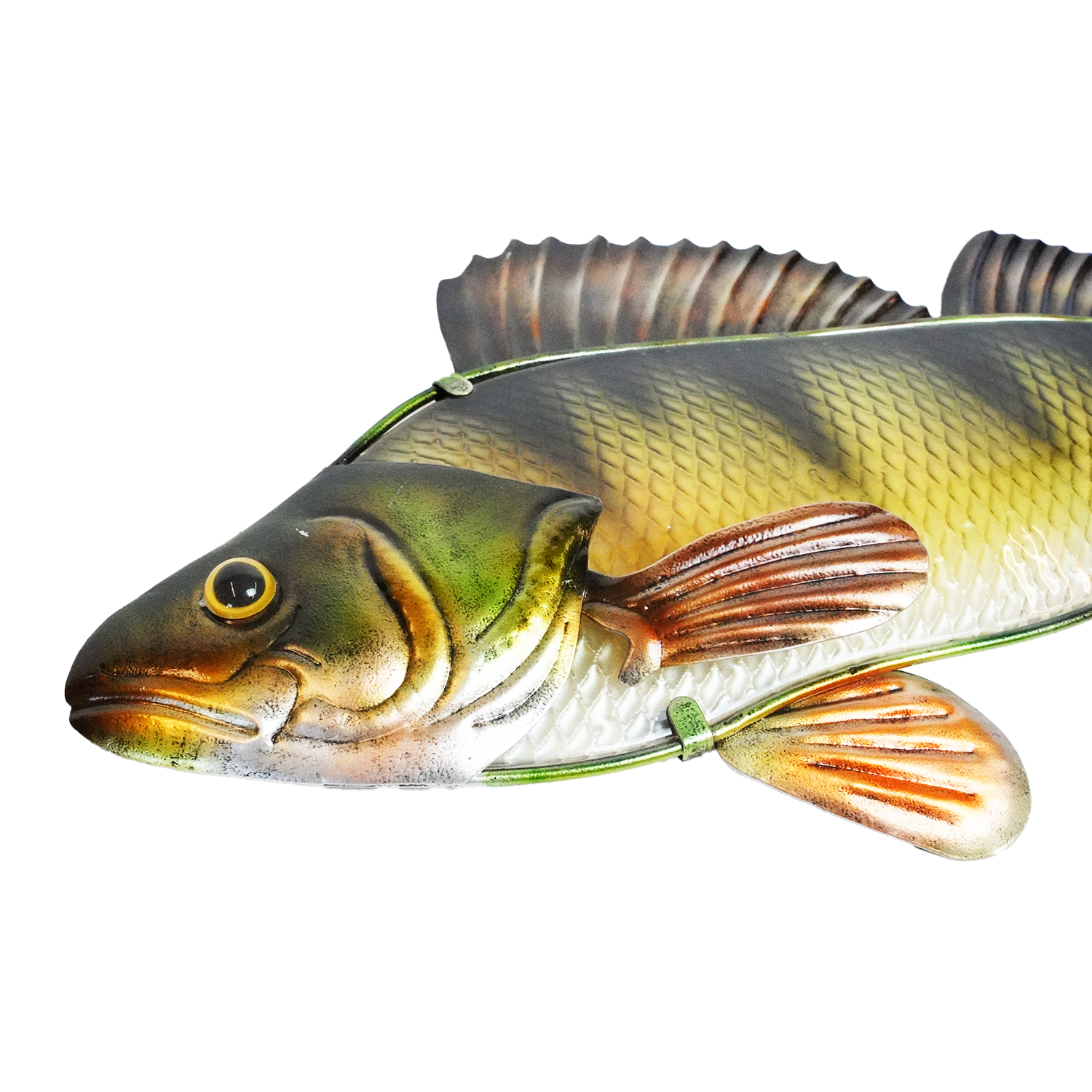 Eurocatch  Baars  Muurdecoratie - 40cm  - 3-D  Metaal en Glas - kunst -Cadeau Tip