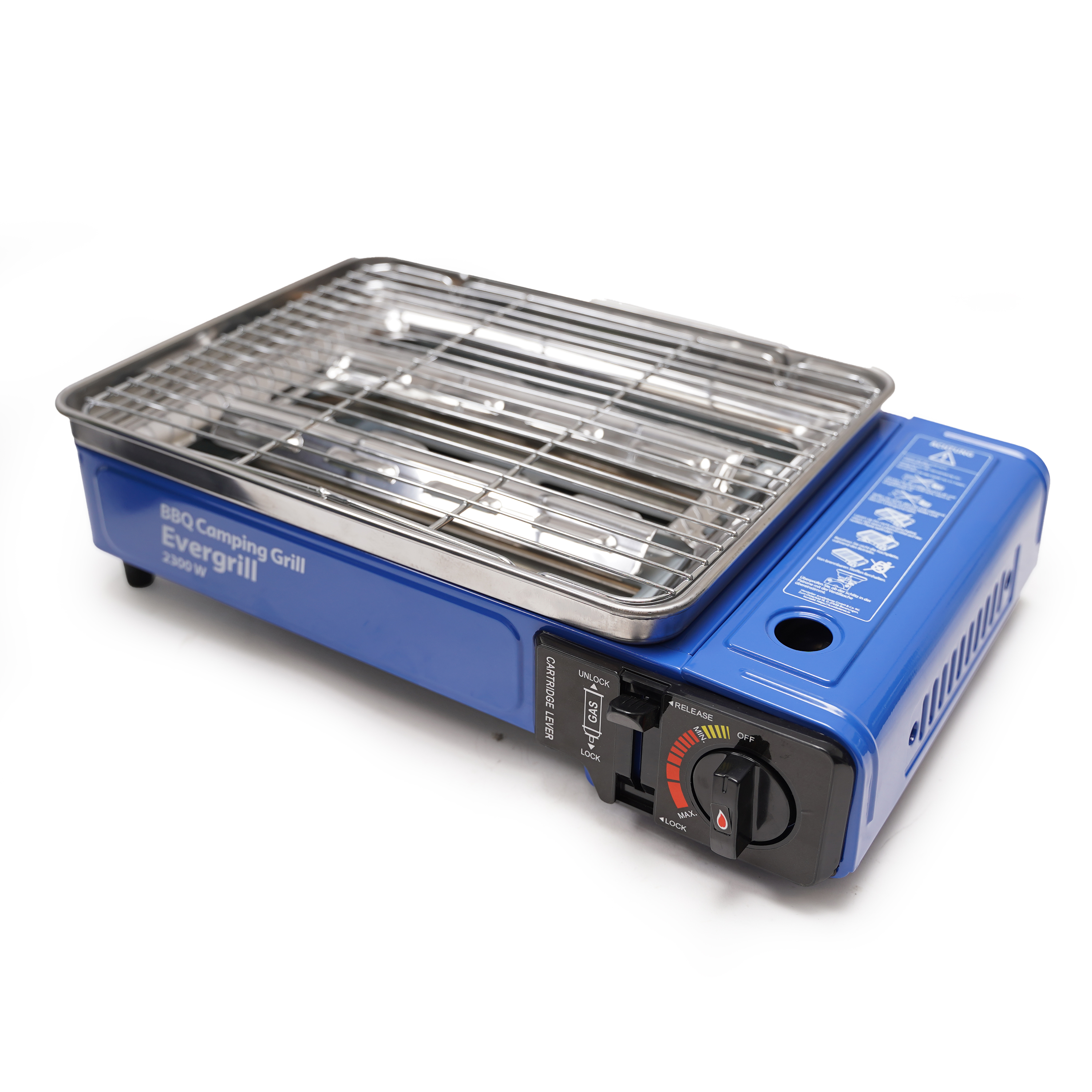 Eurocatch Butaangas Camping Grill Evergrill - Gas Barbecue - Camping Kooktoestel - Tafelgrill - Tafelbarbecue - Incl. 4 Gasbussen