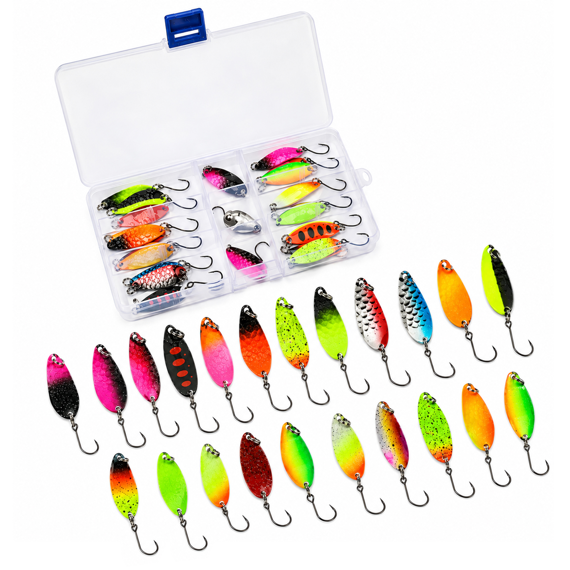 Troutlook Trout Spoon Set - 3g - 21pcs incl Tacklebox