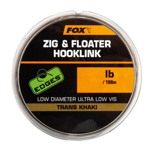 Fox Edges Zig and Floater Hooklink | Trans Khaki | 0.30mm | 15lb