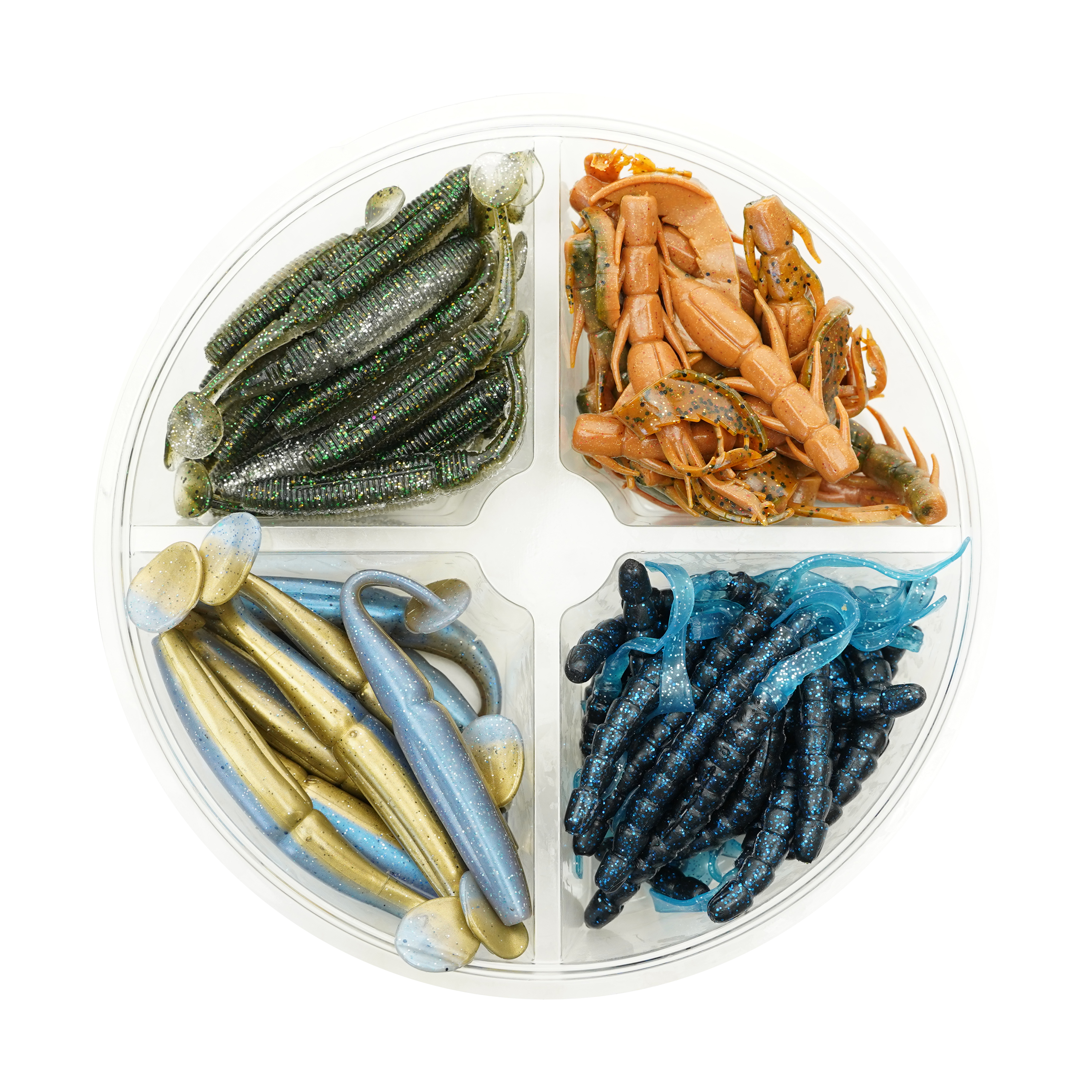 Fishxpro Softbait Set Naturel - Helder Water - 7 tot 12cm - +/- 60stuks 