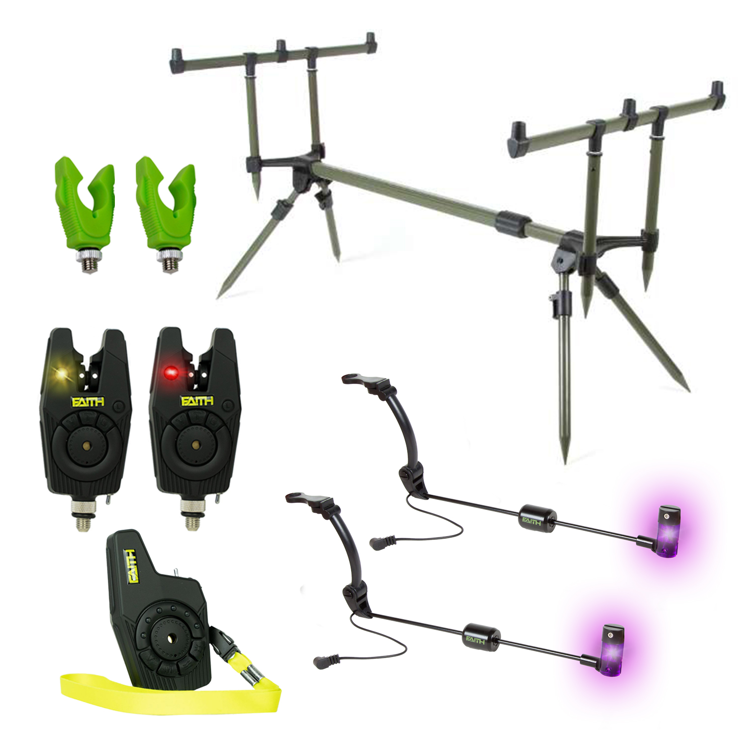 X2 Rodpod - Set - Deluxe 2 Rod - Transformer Rodpod - Incl 2 Beetmelders - 2 Swingers 