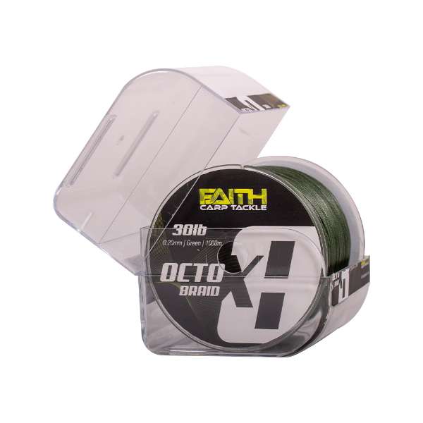 Faith OctoX8 Braided Line | Green | Gevlochten Lijn | 30lb | 0.20mm | 1000m