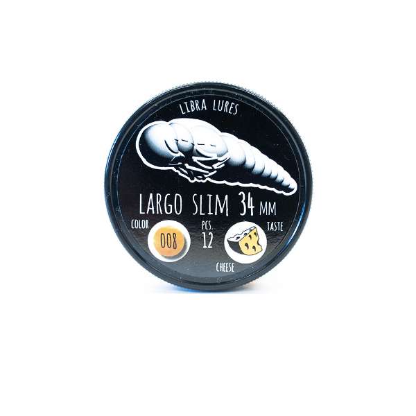 Libra Lures Largo Slim Larve | Dark Yellow | 3.4cm | 12 Stuks