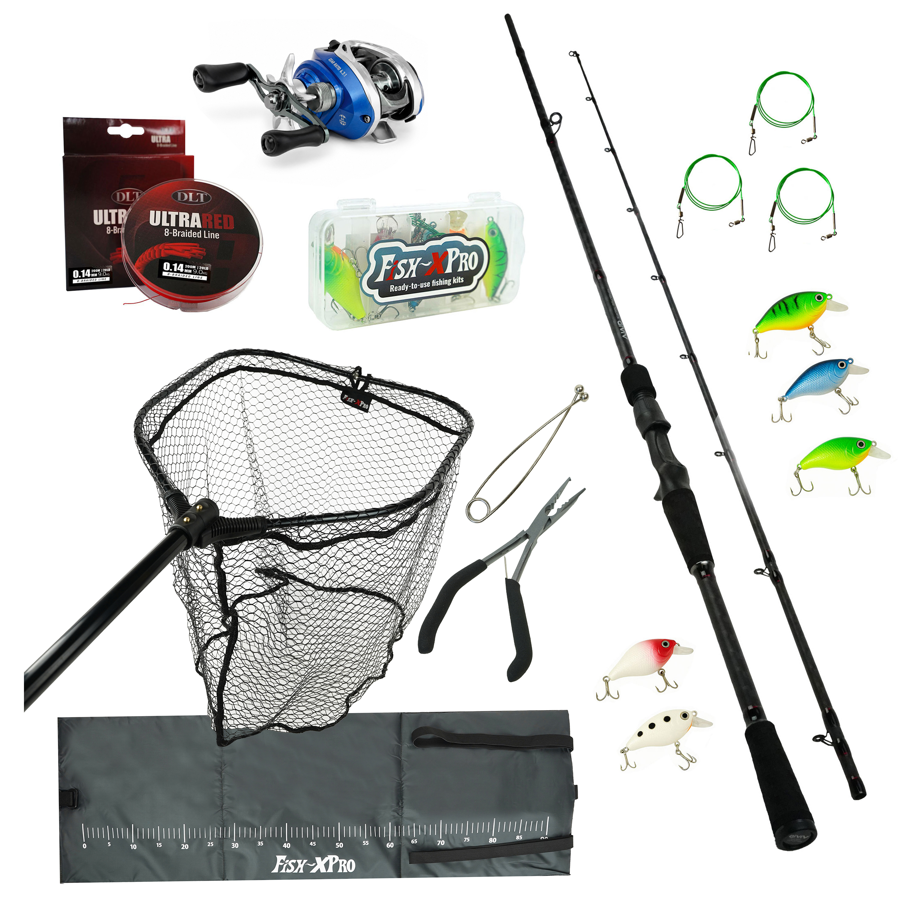 Fish-Xpro Baitcasterset with net and mat