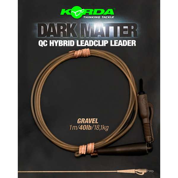 Korda Dark Matter Leader QC Hybrid Clip | Gravel | 40lb | 50cm