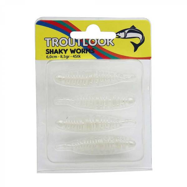Troutlook Shaky Worms 6.0cm | White